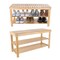 Hastings Home Bamboo Shoe Rack Bench with 2 Shelves, Natural Wood Seat Storage and Organization for Home 318722DUB - alternate 1